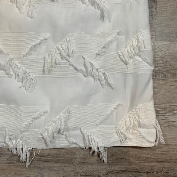 Maeve Anthropologie White Fringe Shift Dress Size 10 V-Neck Sleeveless - Picture 2 of 5